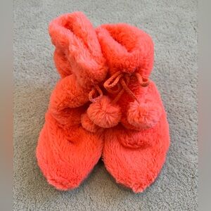 Old Navy Cozy Fuzzy Orange Slippers